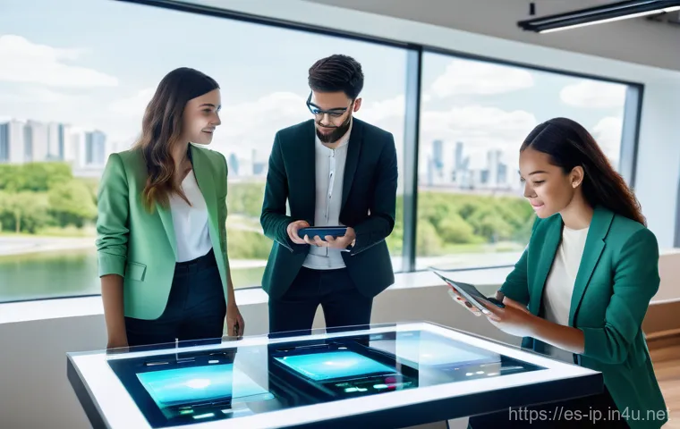 지적재산권 관리 소프트웨어 비교 - **Prompt 1: Collaborative Innovation**
    A diverse group of five young professionals, three women ...