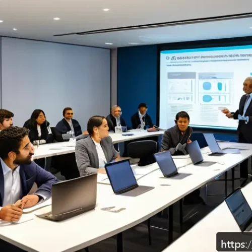 지적재산권 전문가를 위한 워크숍 추천 - A modern conference room filled with diverse Spanish-speaking professionals attentively participatin...